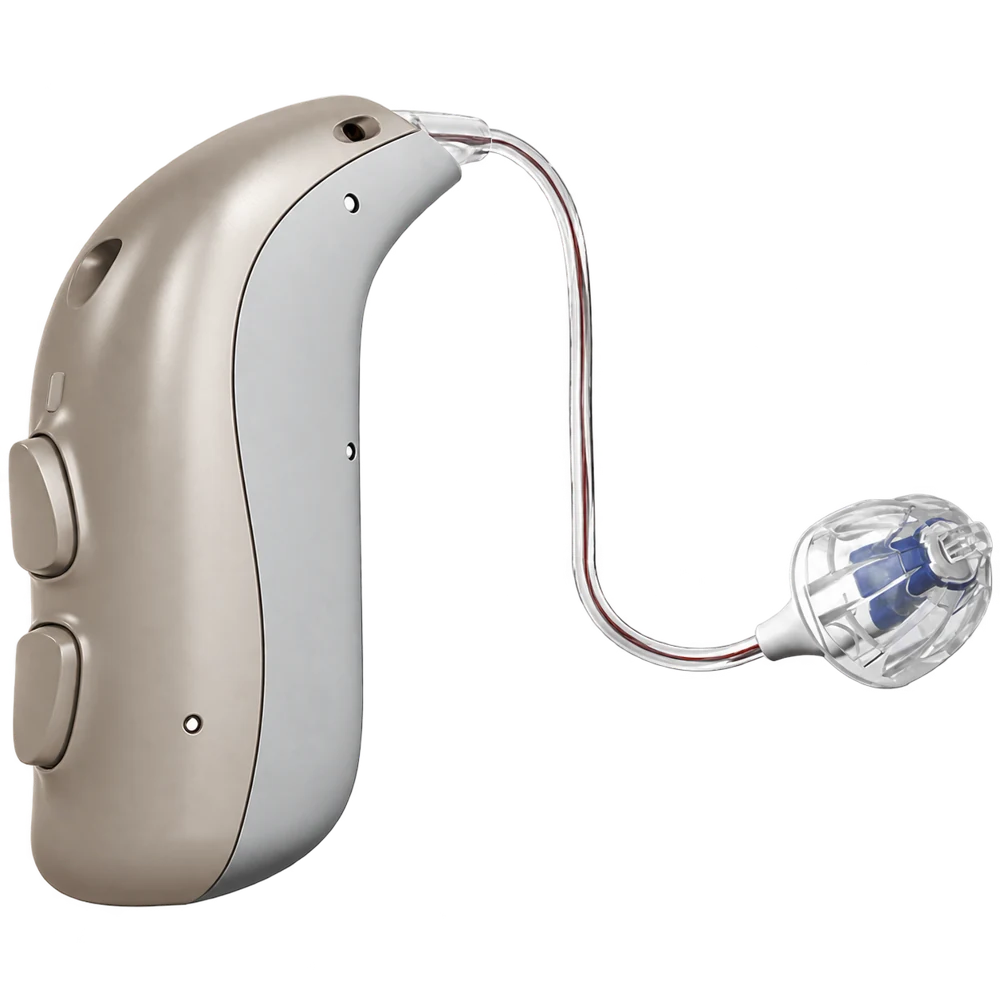 Imagen referencial de audífono retroauricular para ficha Maico Z1